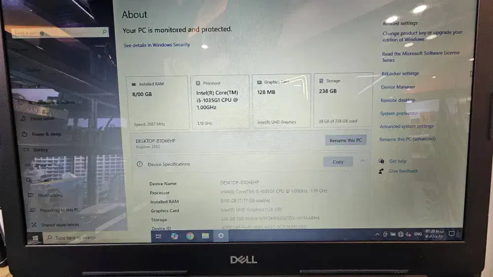 لپ تاپ Dell نسل ۱۰ (Dell Inspiron 3593)|رایانه همراه|اصفهان, باغ نگاره|دیوار