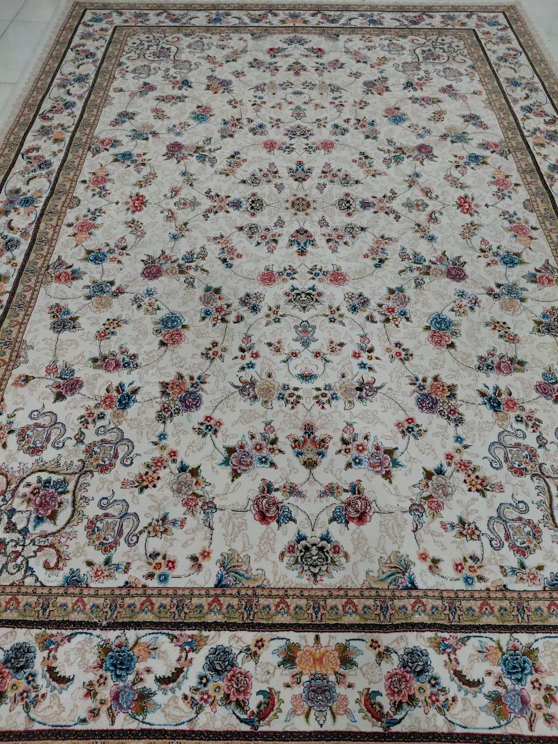 چهارتخته فرش ۹متری کرم افشان|فرش|ورامین, خیر آباد|دیوار