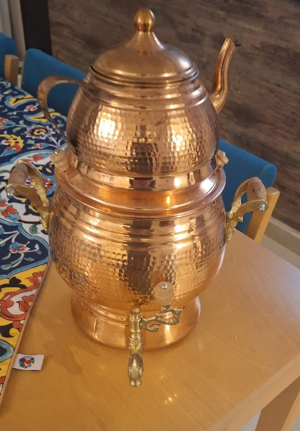 سماور و قوری رو گازی مسی چکشی زنجان|سماور، چایساز، قهوهساز|شیراز, شهرک گلستان|دیوار