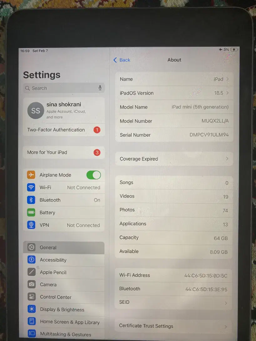 ایپد مینی ۵|تبلت|سقز, |دیوار