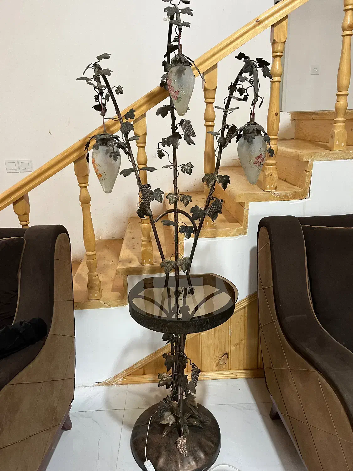 آباژور سه شاخه چراغ دار نو کاملا سالم|چراغ خواب و آباژور|کلاردشت, |دیوار