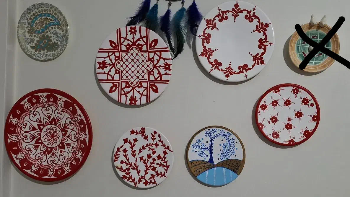 بشقاب دیوارکوب سفالی|مجسمه، تندیس، ماکت|تهران, درب دوم|دیوار