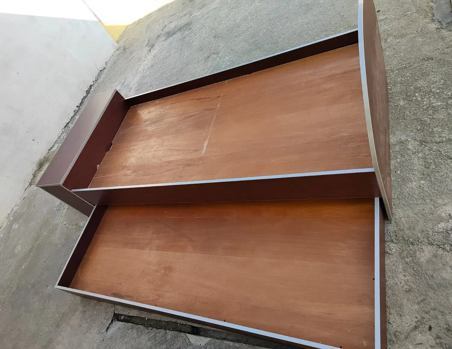 تخت یک نفره چوبی ام دی اف|تخت و سرویس خواب|ساری, |دیوار