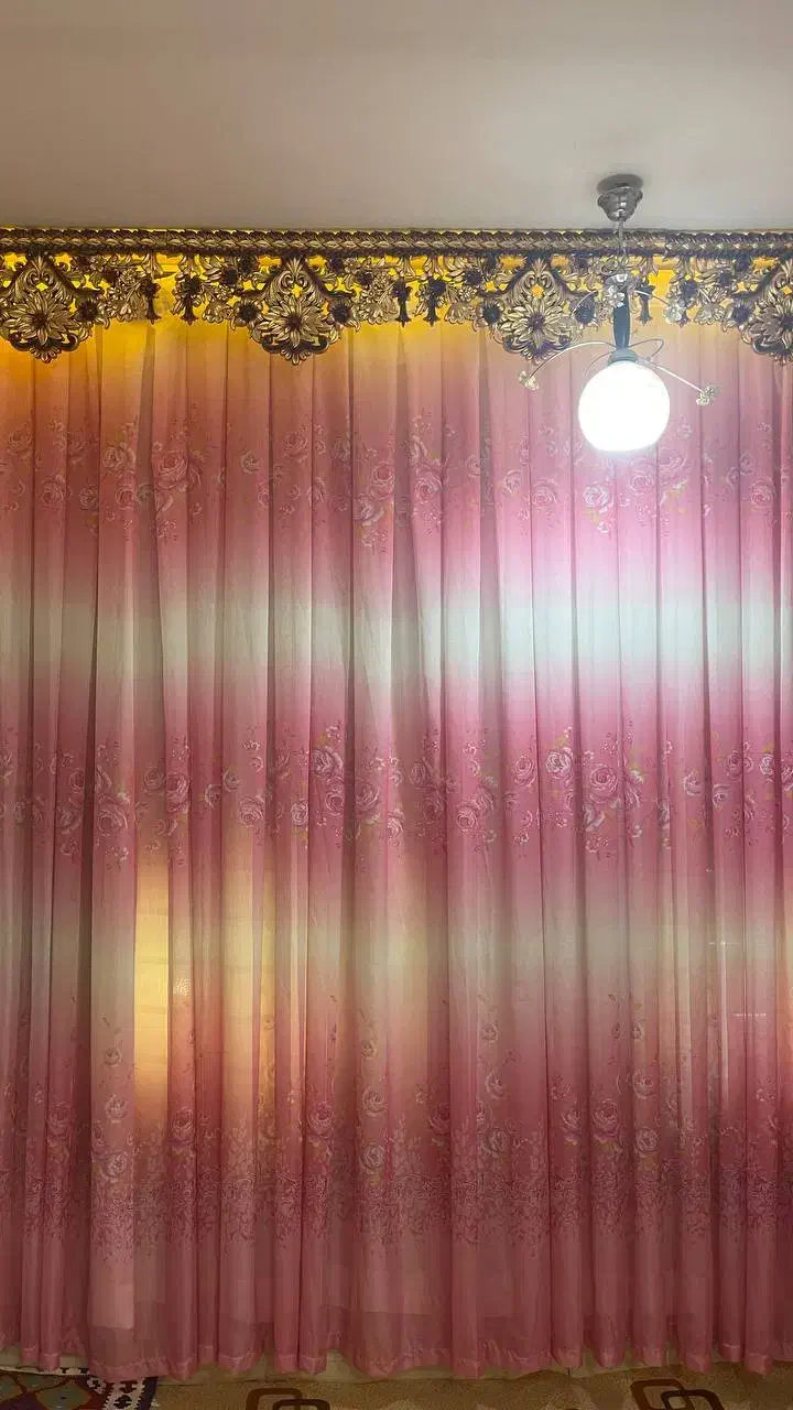 پرده با کتیبه و لامپ و زیر پرده|پرده، رانر، رومیزی|شهریار, شهریار|دیوار