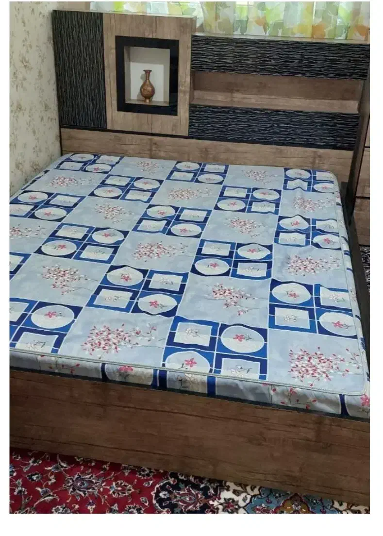 تختخواب  دونفری با دوتا عسلی وتشک|تخت و سرویس خواب|اردبیل, |دیوار