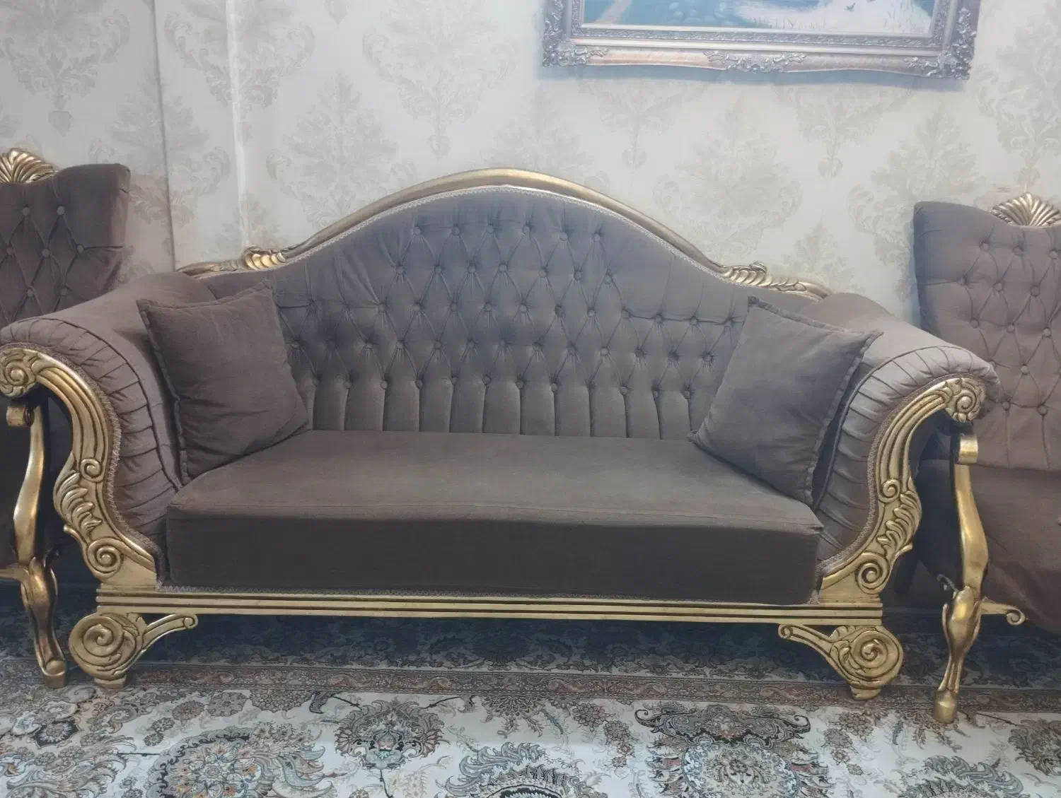 مبل نیمه استیل همراه با دو عسلی و جلو مبلی|مبلمان خانگی و میز عسلی|تهران, مینای شمالی (مخبر)|دیوار