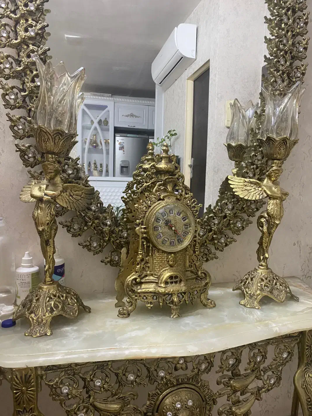 اینه شمعدان برنز|آینه|باقرشهر, |دیوار