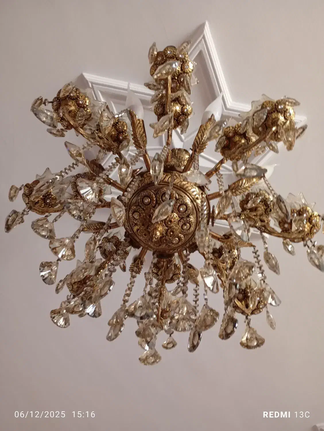 لوستر ۸ شاخه ۲۴شعله تمام برنز سنگین وزن|لوستر و چراغ آویز|قدس, شهرقدس|دیوار