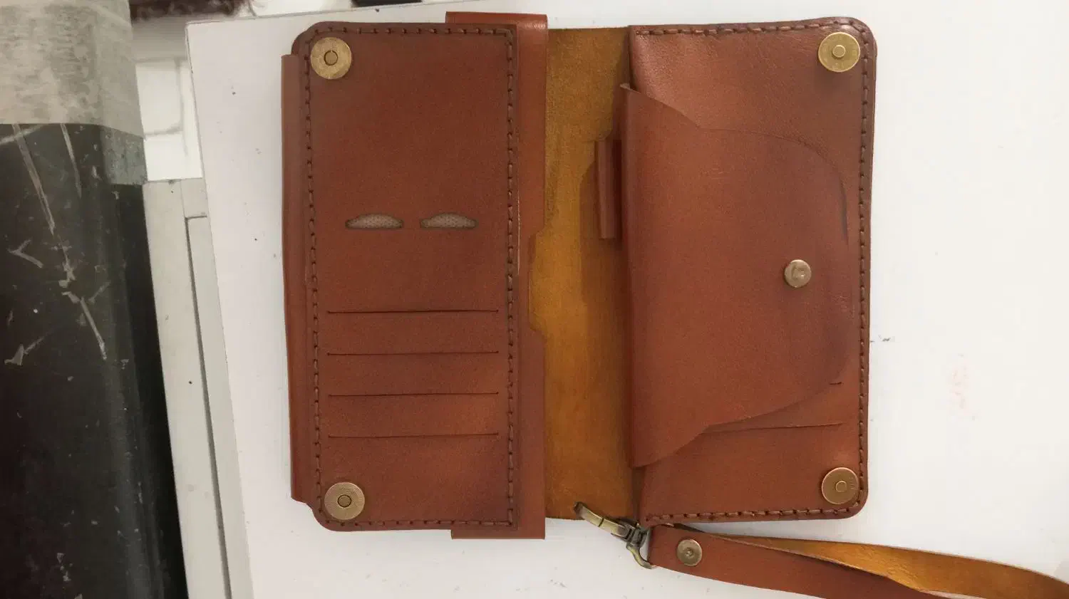 کیف پول چرم طبیعی دست دوز|کیف، کفش، کمربند|مشهد, موعود|دیوار