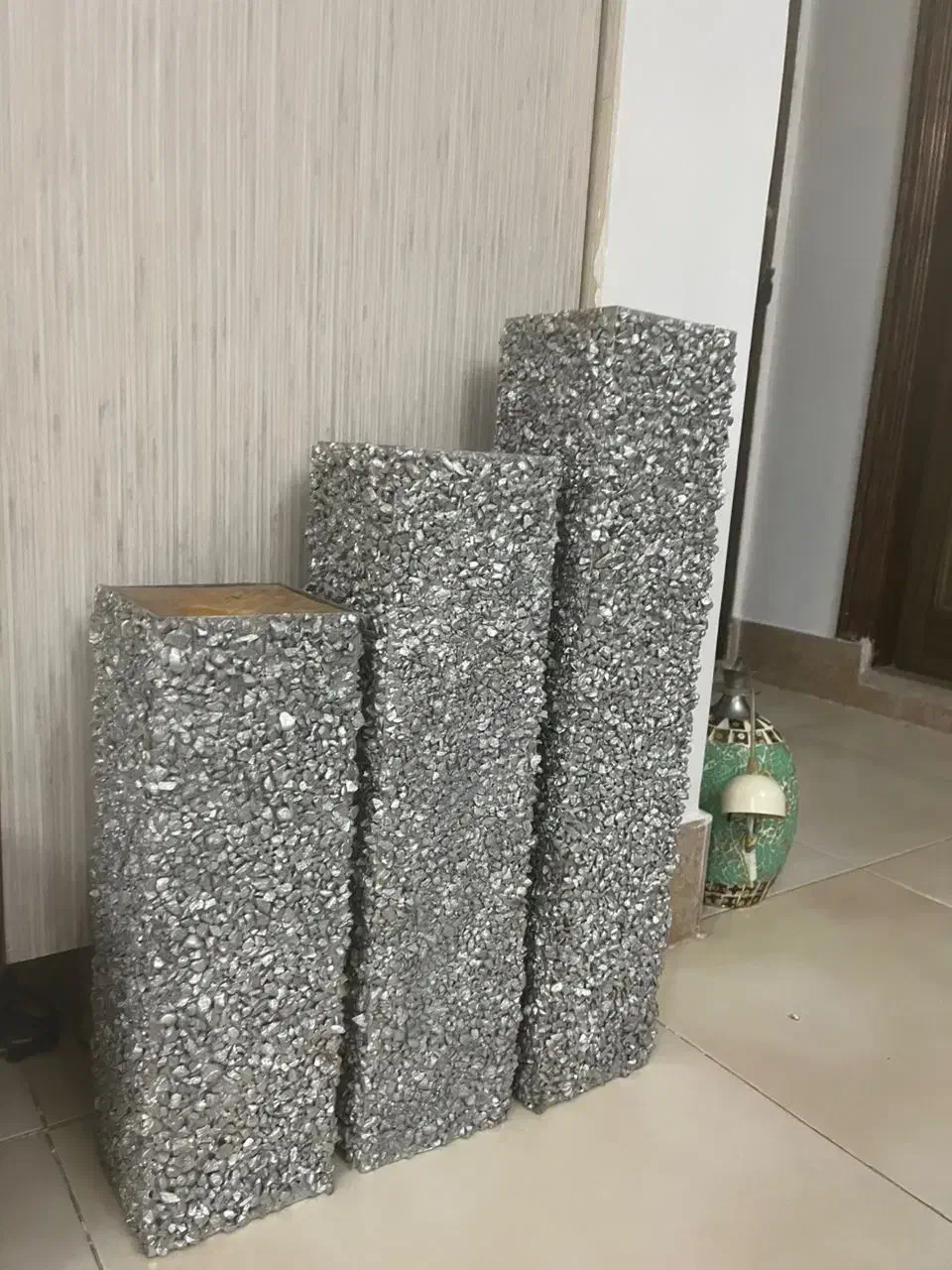 ۳ عدد شمع سنگی در ۳ سایز|صنایع دستی و سایر لوازم تزئینی|گنبد کاووس, |دیوار