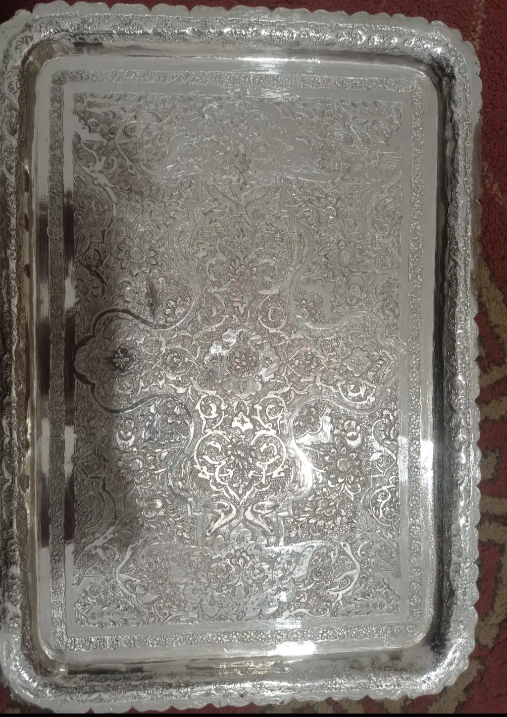 سینی نقره 84|کلکسیون اشیاء عتیقه|بجنورد, |دیوار