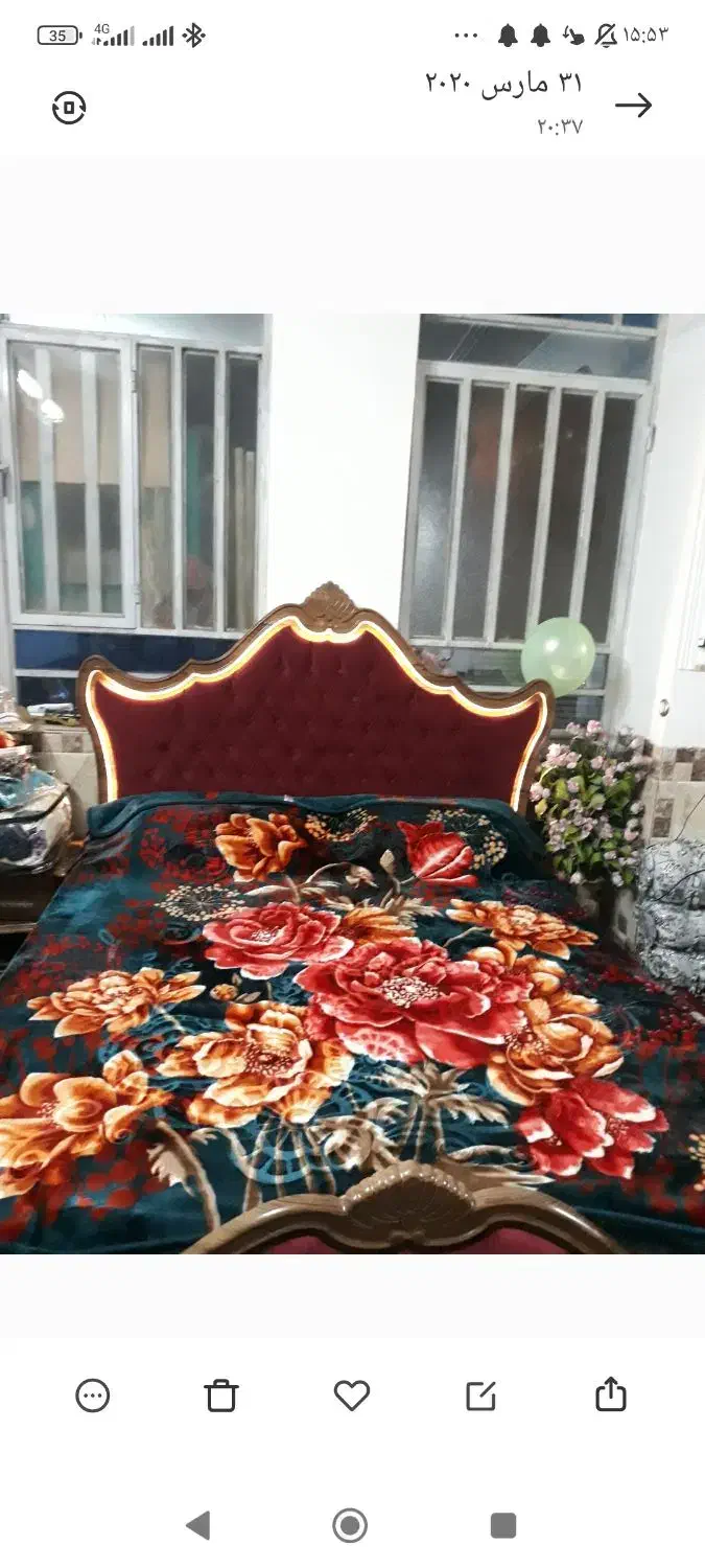 تخت خواب از جنس چوب|تخت و سرویس خواب|اردکان, |دیوار