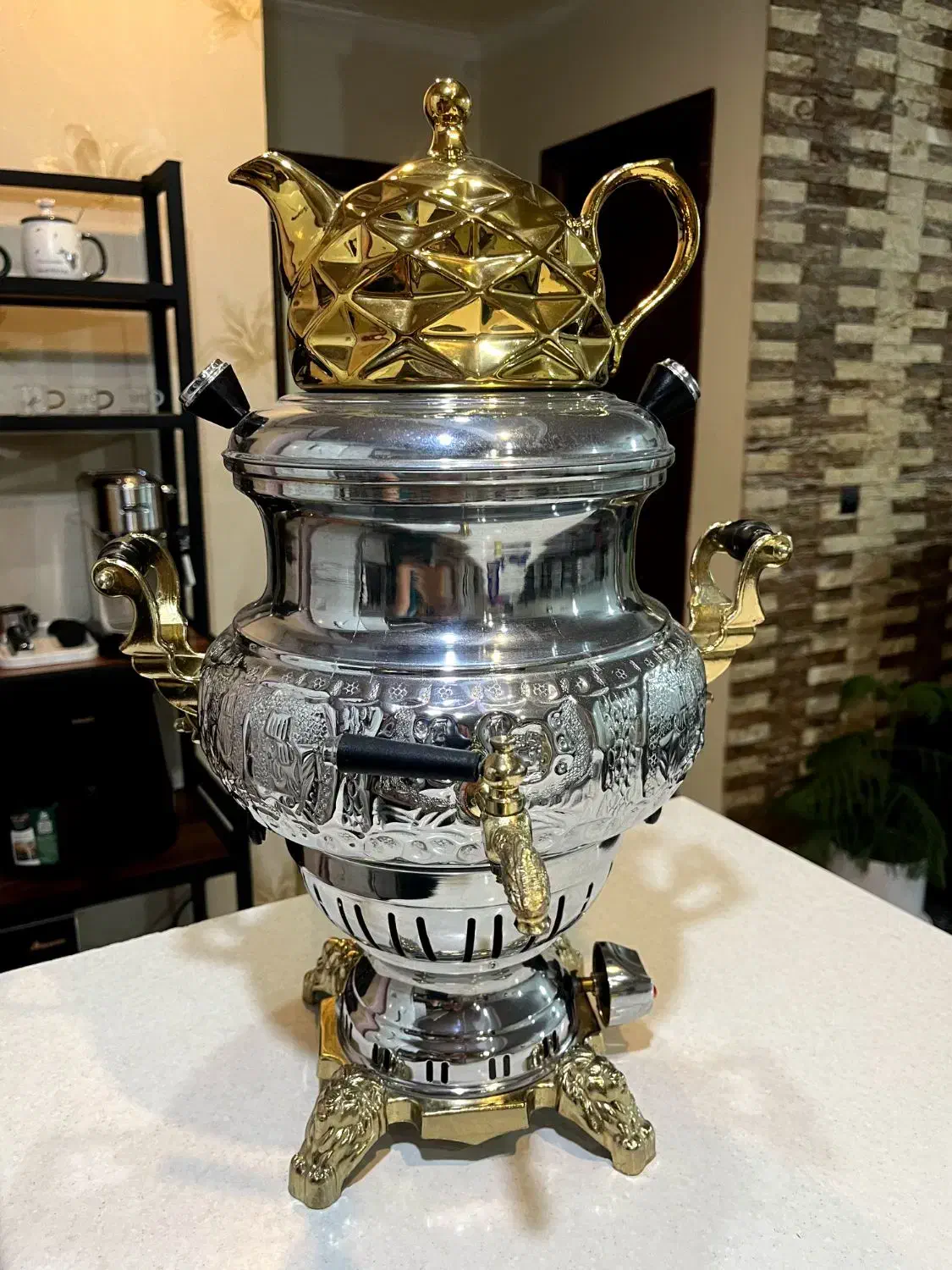 سماور 3تیکه 8 لیتری تابا|سماور، چایساز، قهوهساز|گنبد کاووس, |دیوار