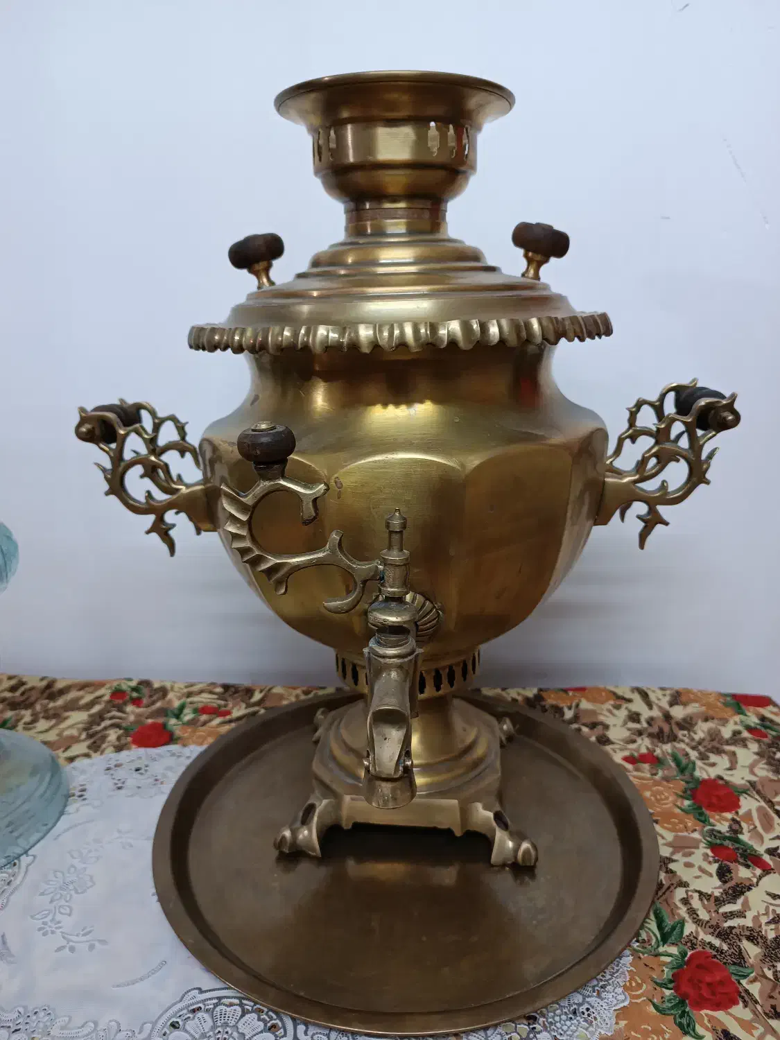 سماور برنجی مهردار|کلکسیون اشیاء عتیقه|کاشان, الغدیر|دیوار