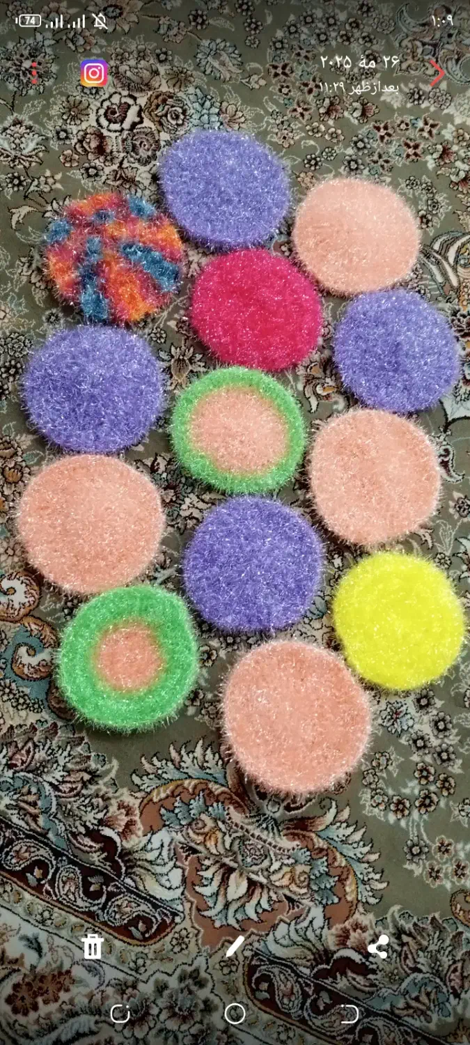 اسکاج دست باف قلبی ۲۵ دایرە ۳۰عمدە|سفره، حوله، دستمال آشپزخانه|بانه, |دیوار