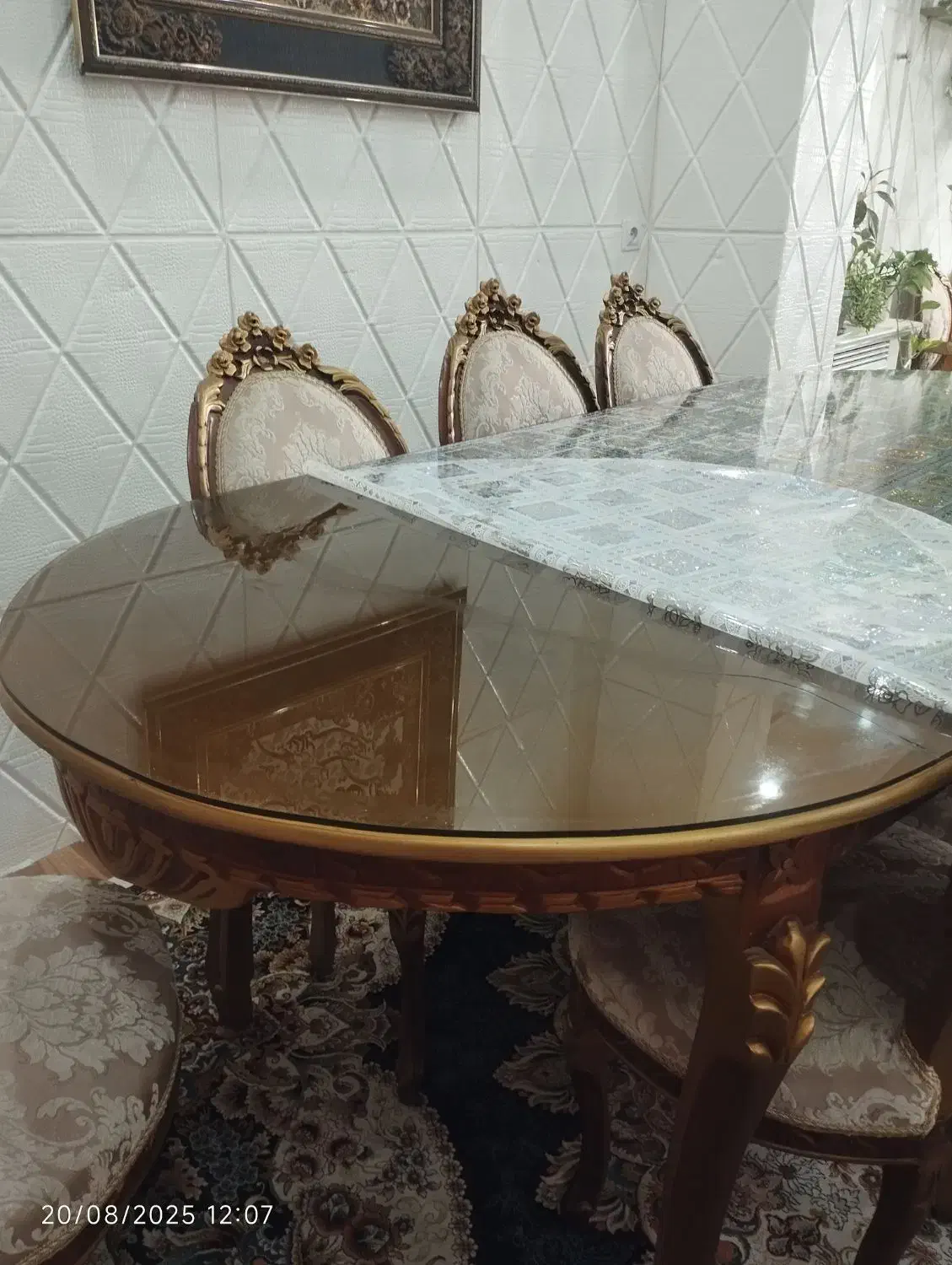 میز نهارخوری ۸نفره همراه با مبلمان|میز و صندلی غذاخوری|تولم شهر, |دیوار