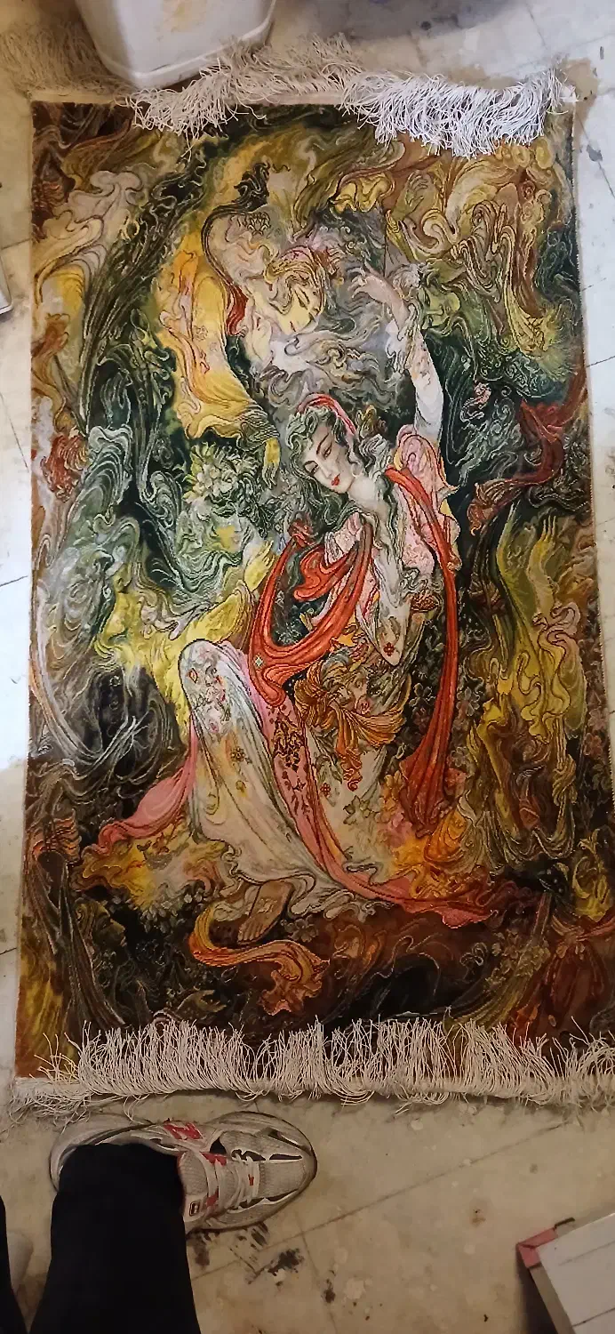 تابلو فرش طرح عالم غیب هستی|تابلو فرش|اصفهان, باغ کاران|دیوار