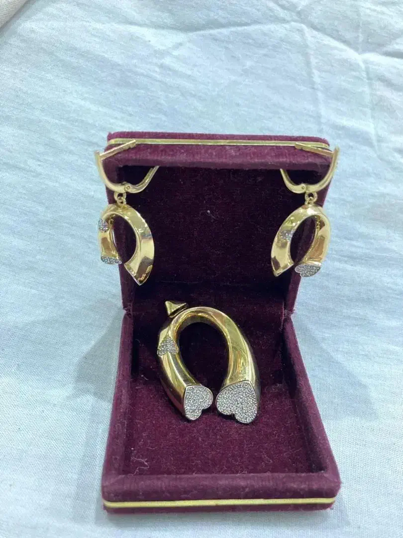 نیم ست نعل قلبی شکیل طلا|جواهرات|ارومیه, |دیوار