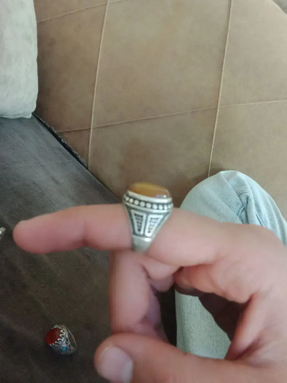 انگشتر نقره دست ساز|جواهرات|ابریشم, |دیوار