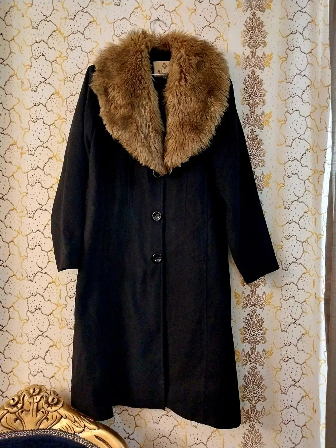 پالتو فوتر خزدار گرم مشکی|لباس|گلبهار, شهر جدید گلبهار|دیوار