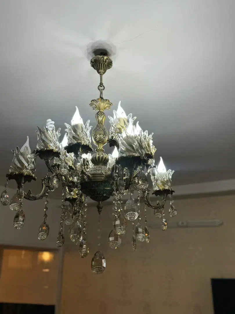 لوستر برنجی|لوستر و چراغ آویز|قزوین, |دیوار