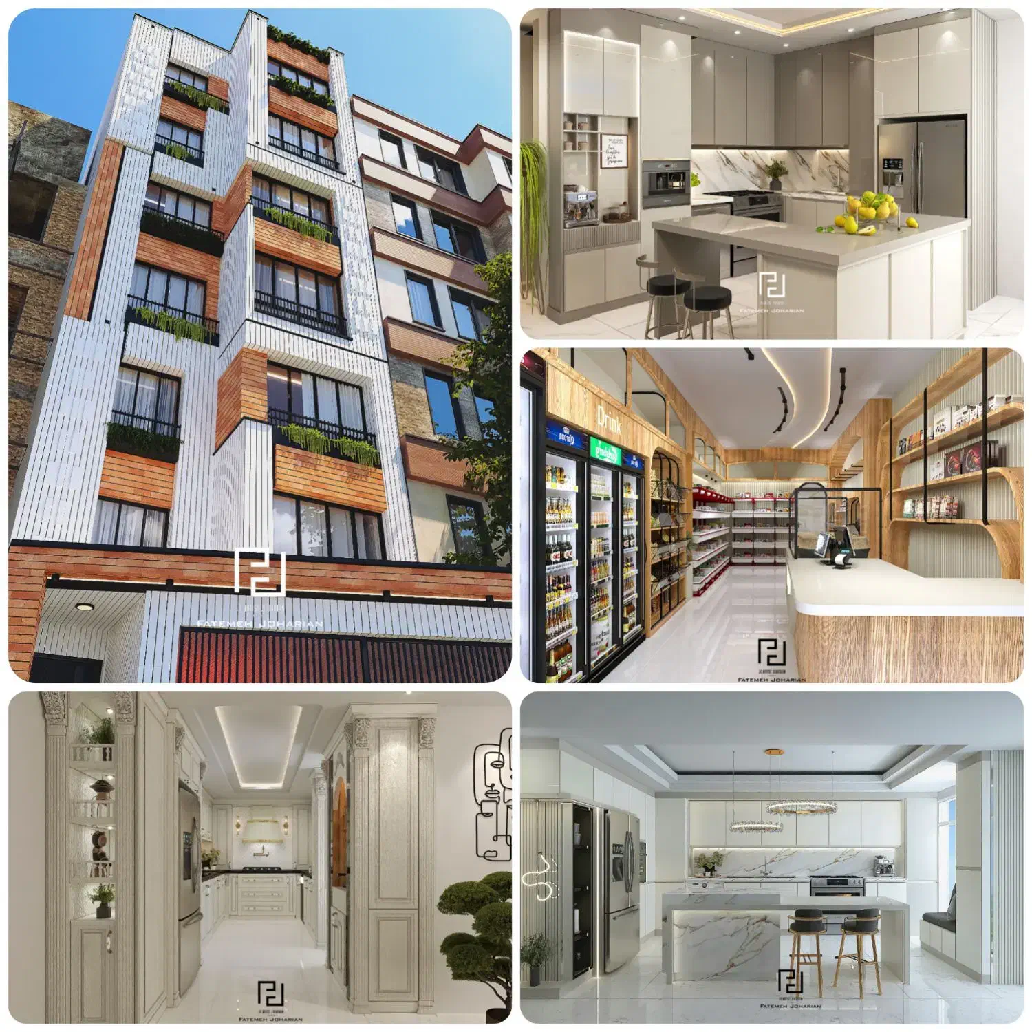 طراحی 3d آشپزخانه ،نما،محوطه|خدمات پیشه و مهارت|خرم‌آباد, |دیوار