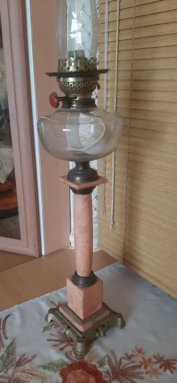 چراغ نفتی دوفتلیه قدیمی|کلکسیون اشیاء عتیقه|تبریز, |دیوار