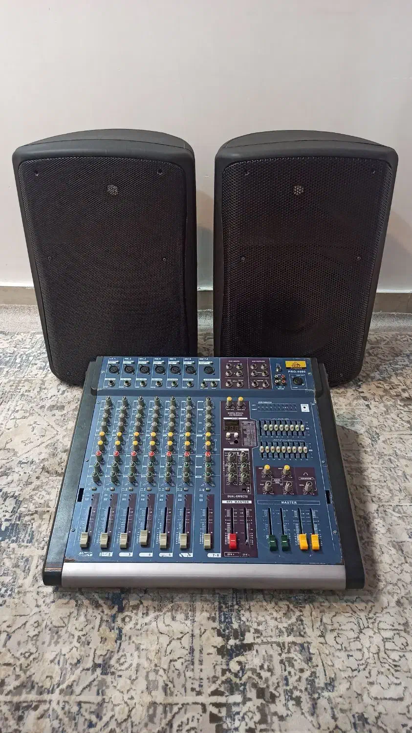 اکو امپلی فایر پاور میکسر به همراه ۲ عدد باند|سیستم صوتی خانگی|اهواز, یوسفی|دیوار