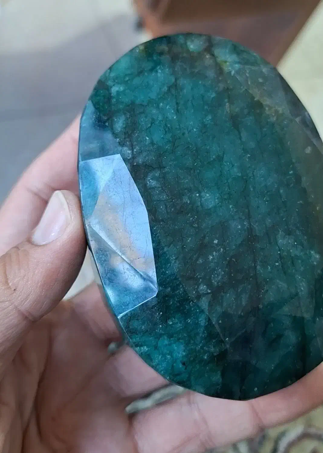 زمرد ۵۰۰ گرمی هندی به شرط معدنی|کلکسیون اشیاء عتیقه|تلو, |دیوار