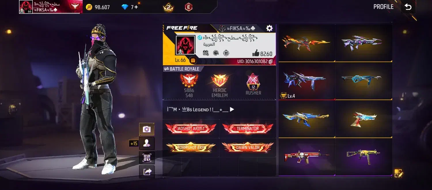 اکانت فری فایر فول|کنسول، بازی ویدئویی و آنلاین|تربت‌حیدریه, کاشانی|دیوار