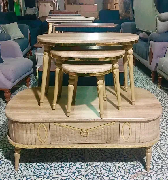 میزجلومبلی بیضی دوکشووکیوم،جلومبلی بغل گردست کامل|مبلمان خانگی و میز عسلی|خمینیشهر, |دیوار