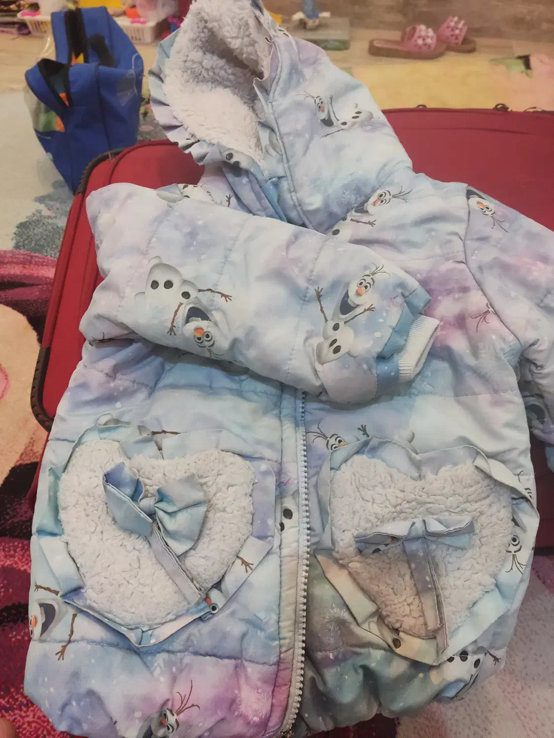 کاپشن داخل خز در حد نو نو + یک عدد اغوش|کفش و لباس بچه|جم, |دیوار