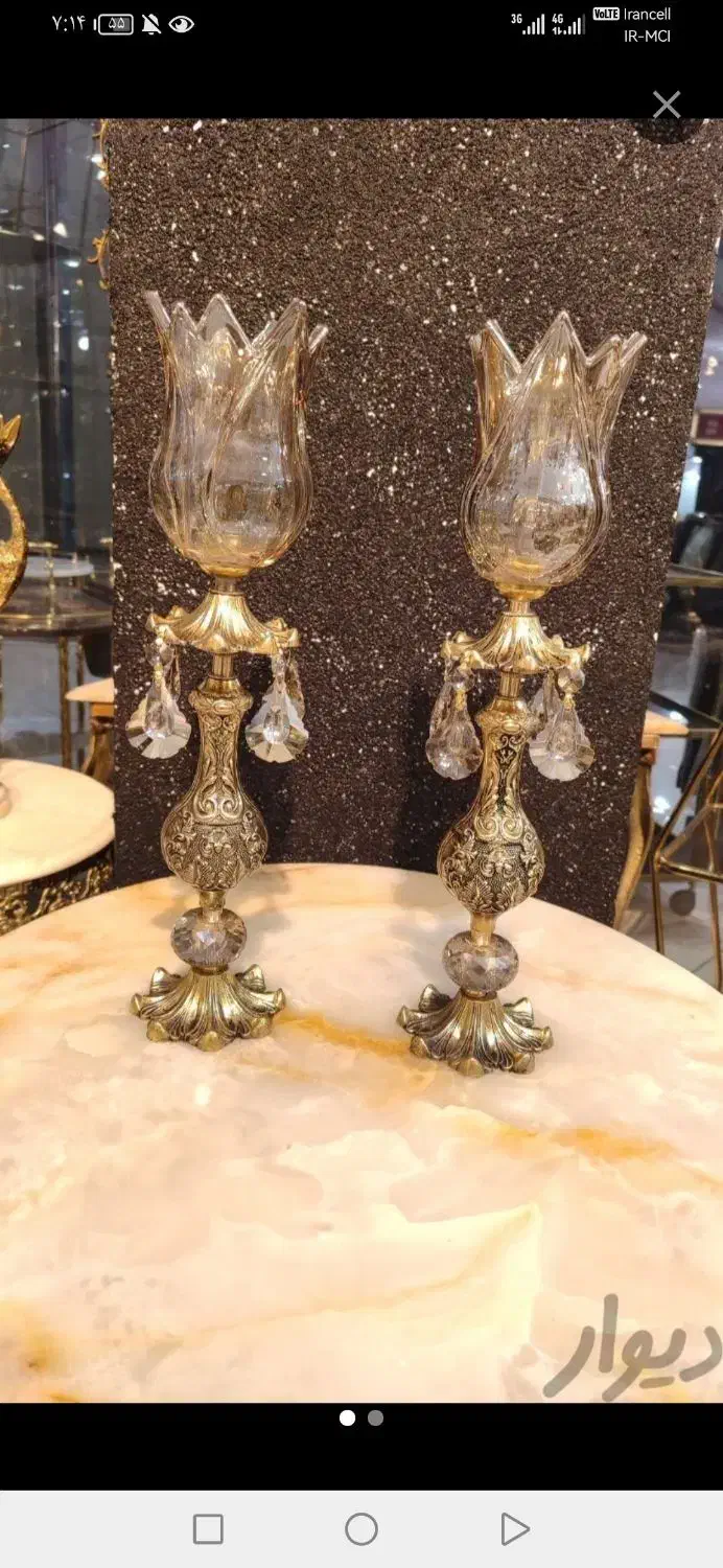 شمعدان مدل رز برنجی زیبا و جدید|صنایع دستی و سایر لوازم تزئینی|الوند, |دیوار