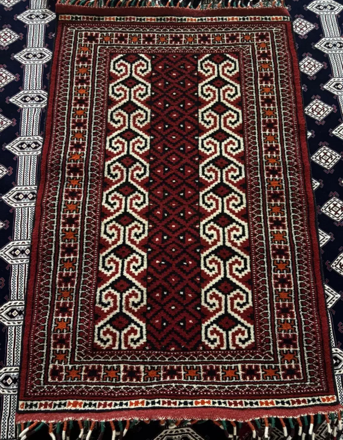 قالیچه دست باف ترکمن|فرش|گنبد کاووس, |دیوار