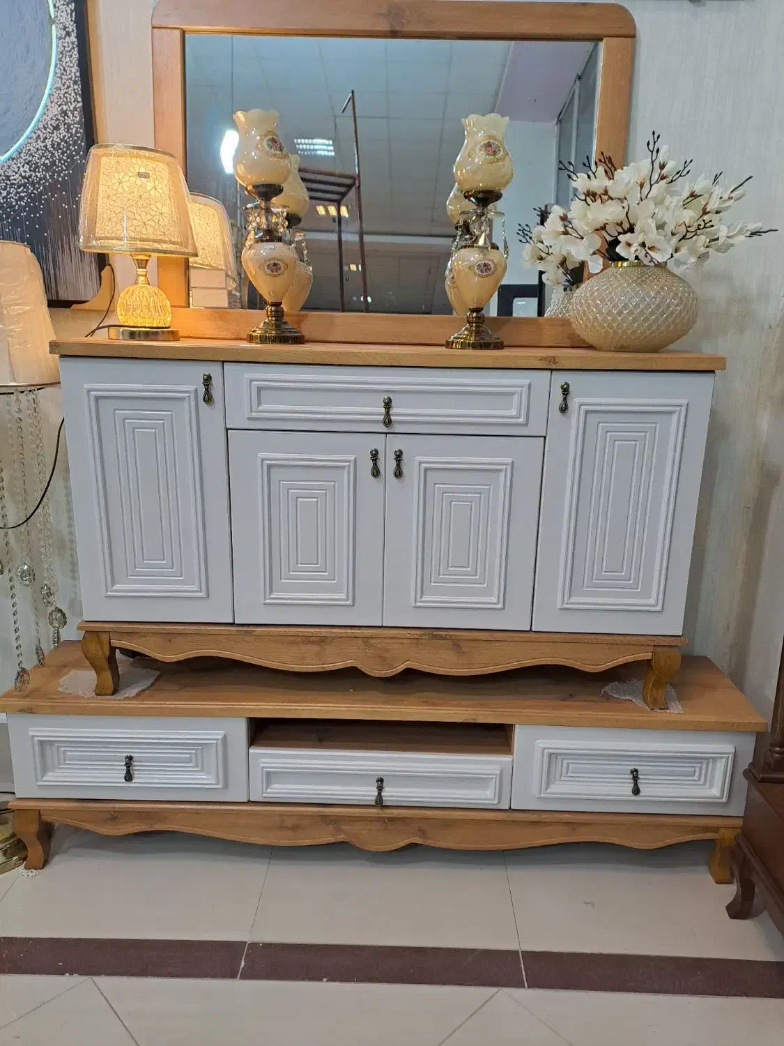 میزتلویزیون آینه کنسول میز تلویزیون طرح روژان|میز تلویزیون|کرمانشاه, |دیوار