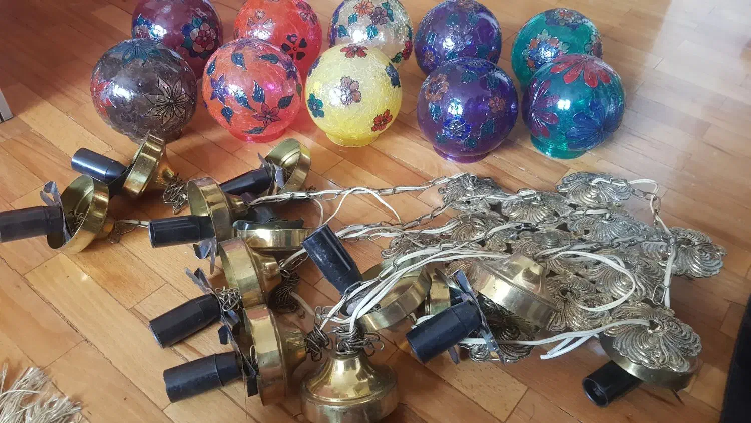 لوستر حبابی آویز برنجی|لوستر و چراغ آویز|تهران, جردن|دیوار