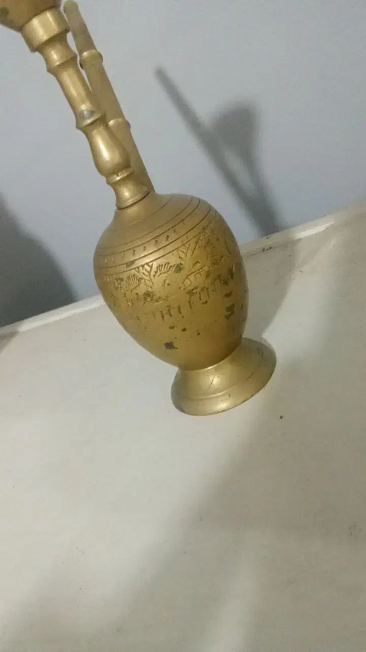 قلیون قدیمی برنجی کوچک|کلکسیون اشیاء عتیقه|ساری, |دیوار