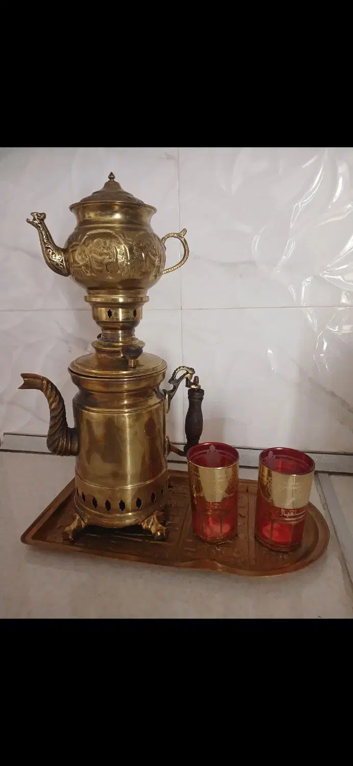 سماور زغالی قدیم و قوری|سماور، چای‌ساز، قهوه‌ساز|تهران, نعمت‌آباد|دیوار