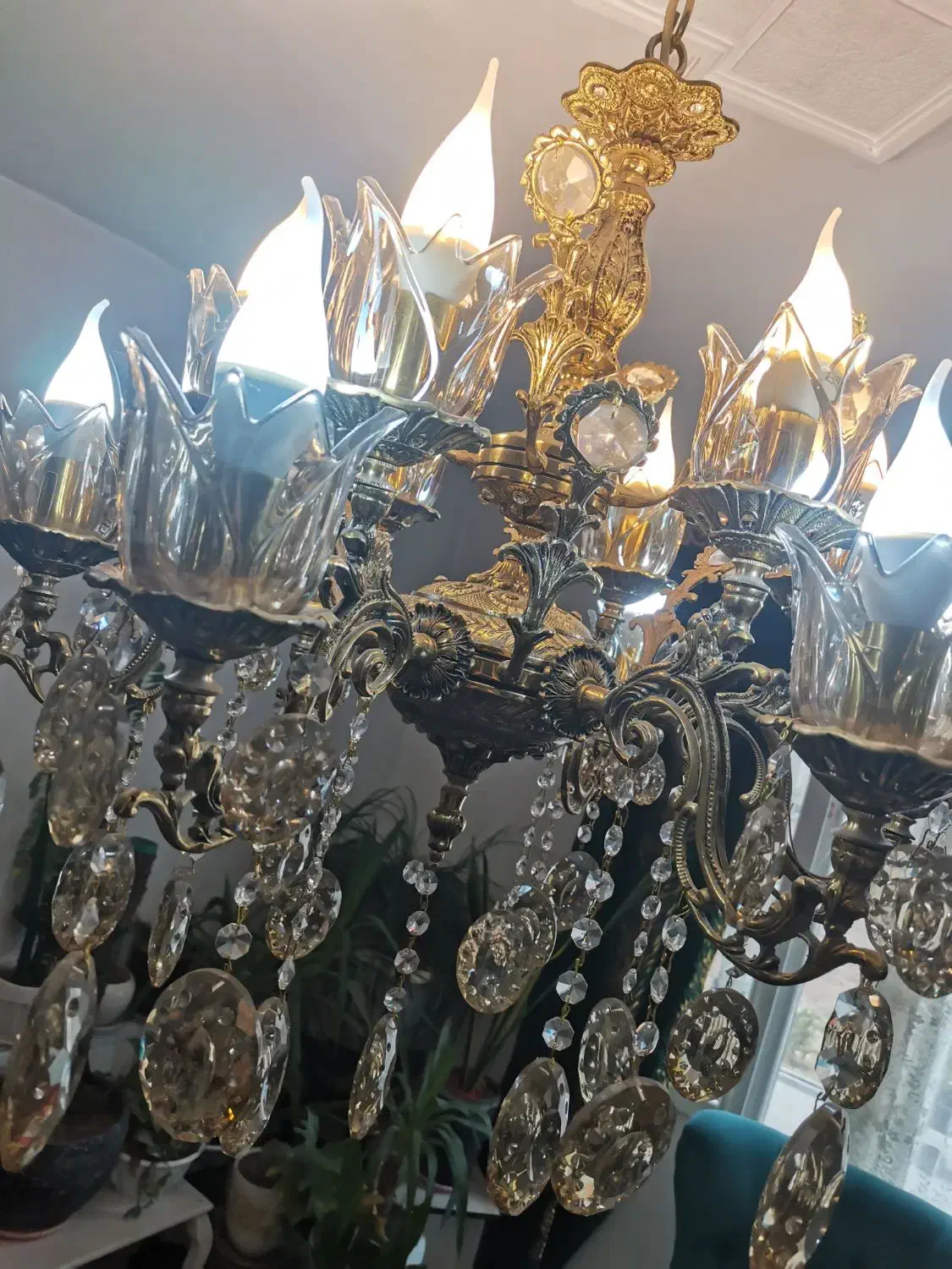 لوستر 6 شاخه 12 شعله|لوستر و چراغ آویز|رشت, دیلمان|دیوار