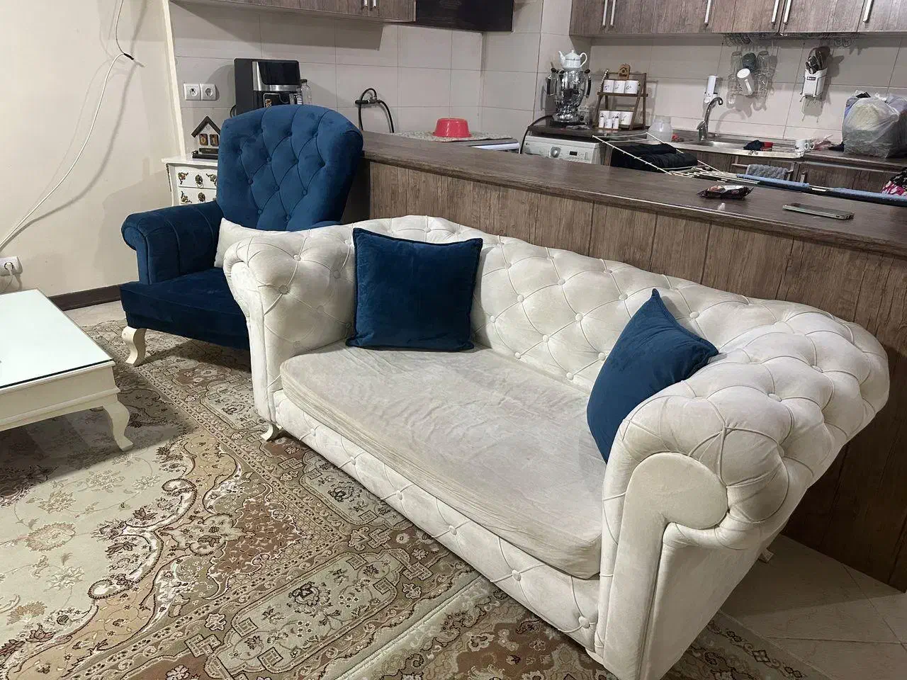 مبلمان ۷نفره چسترهمراه جلو مبلی ومیزنهارخوری ۷نفره|مبلمان خانگی و میز عسلی|اندیشه, اندیشه فاز ۳|دیوار