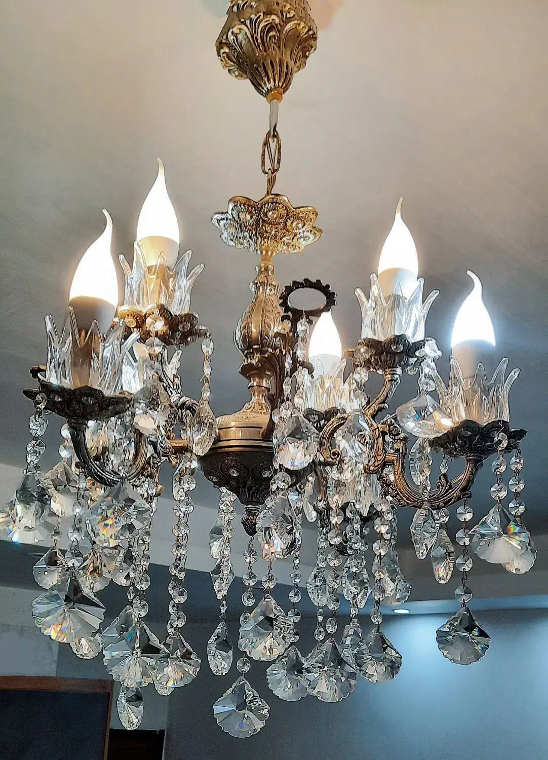 لوستربرنز ۲عدد ۸شعله درجه۱|لوستر و چراغ آویز|محمدشهر, همایون ویلا|دیوار