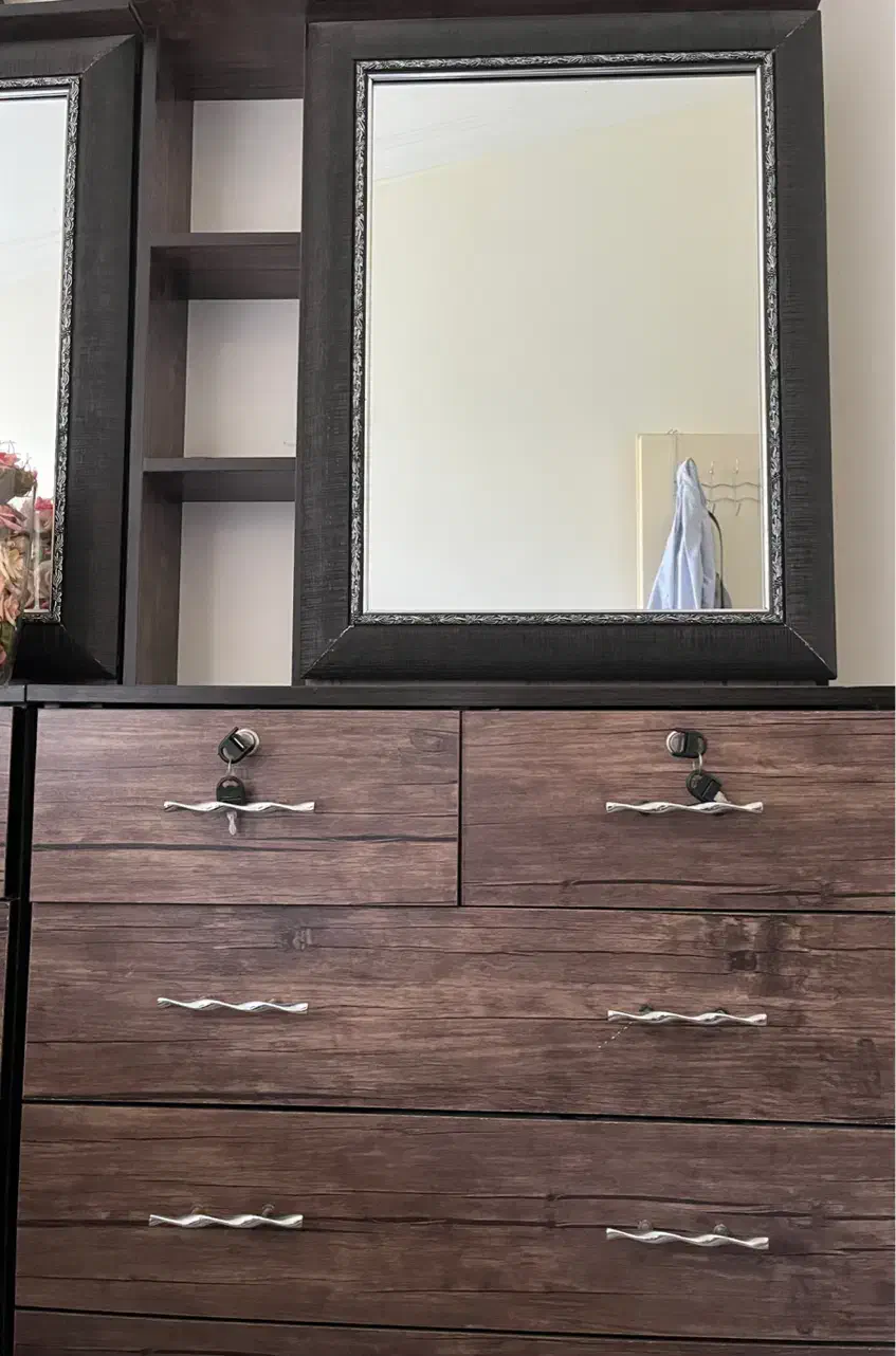 دراور پنج کشو با ایینه و دکور مخفی|جاکفشی، کمد، دراور|کیش, |دیوار