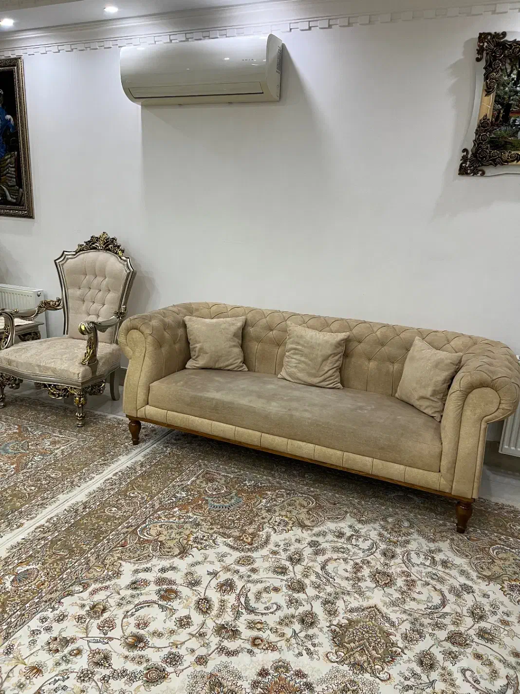 مبلمان ۹ نفره کلاسیک|مبلمان خانگی و میز عسلی|چاف و چمخاله, |دیوار