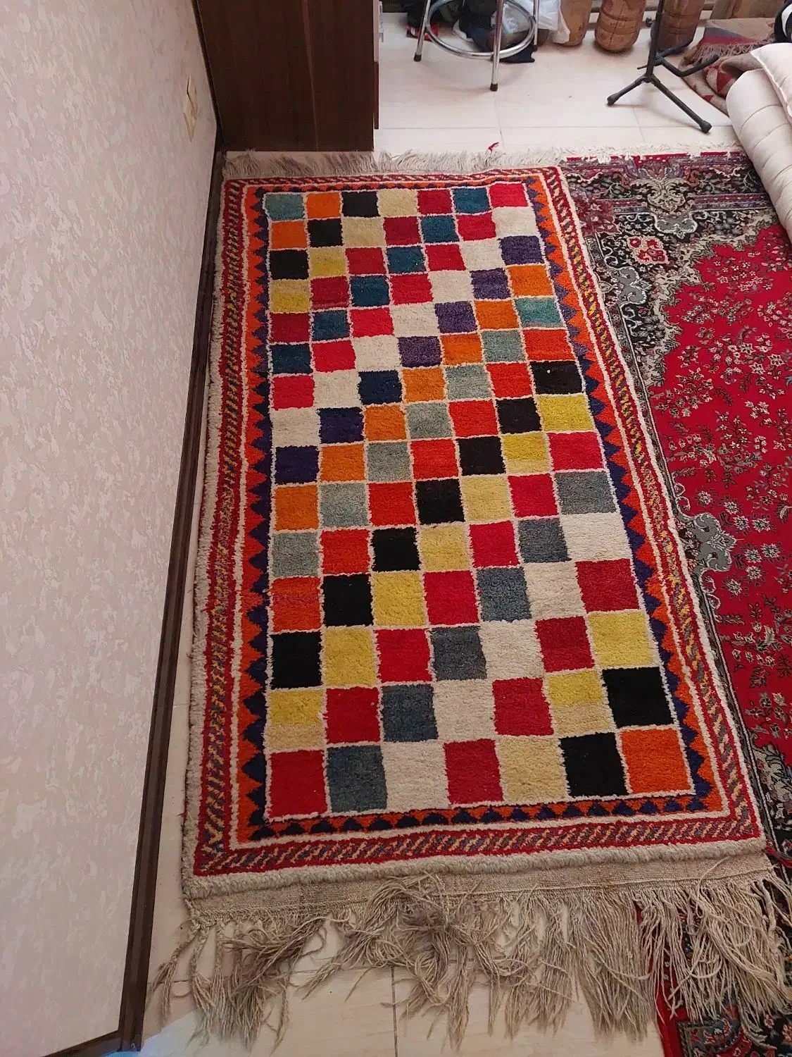 گبه فرش دستباف|گلیم، جاجیم، گبه|شیراز, تندگویان|دیوار