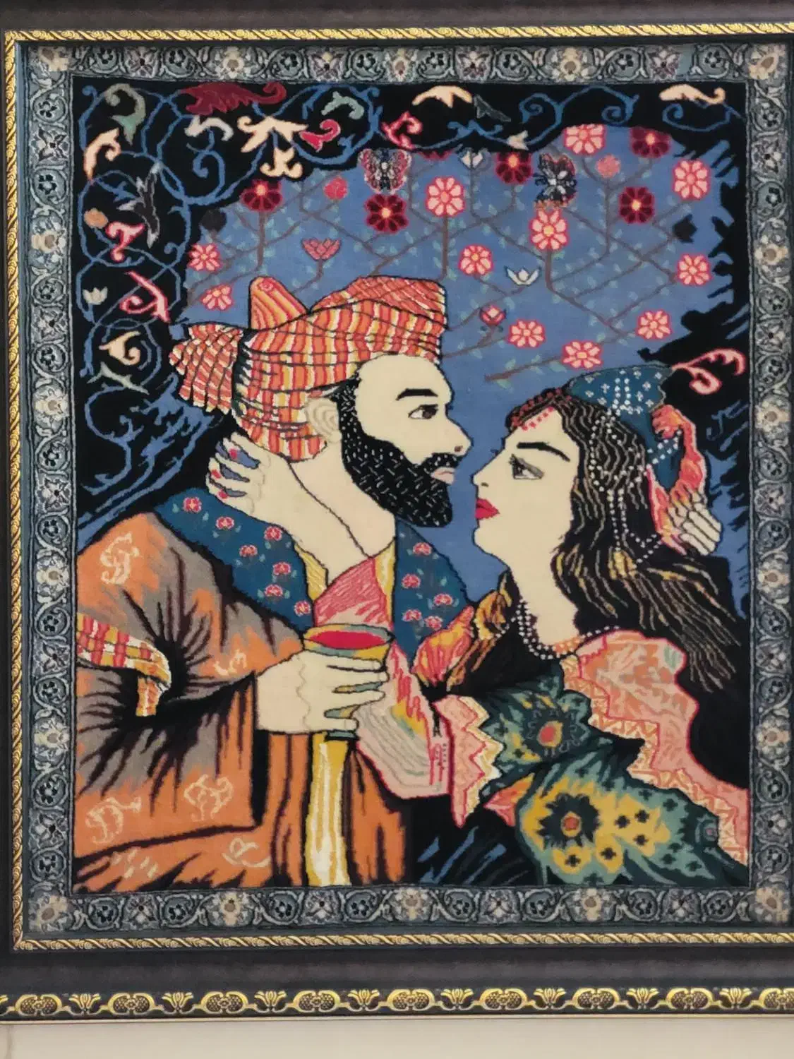 تابلو فرش دستبافت لیلی و مجنون|تابلو فرش|اصفهان, دستگرده|دیوار