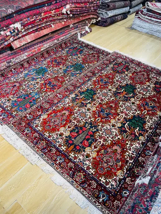 دو تخته فرش بهم بخور بختیاری طرح قاب سماوری|فرش|تهران, سلسبیل شمالی|دیوار