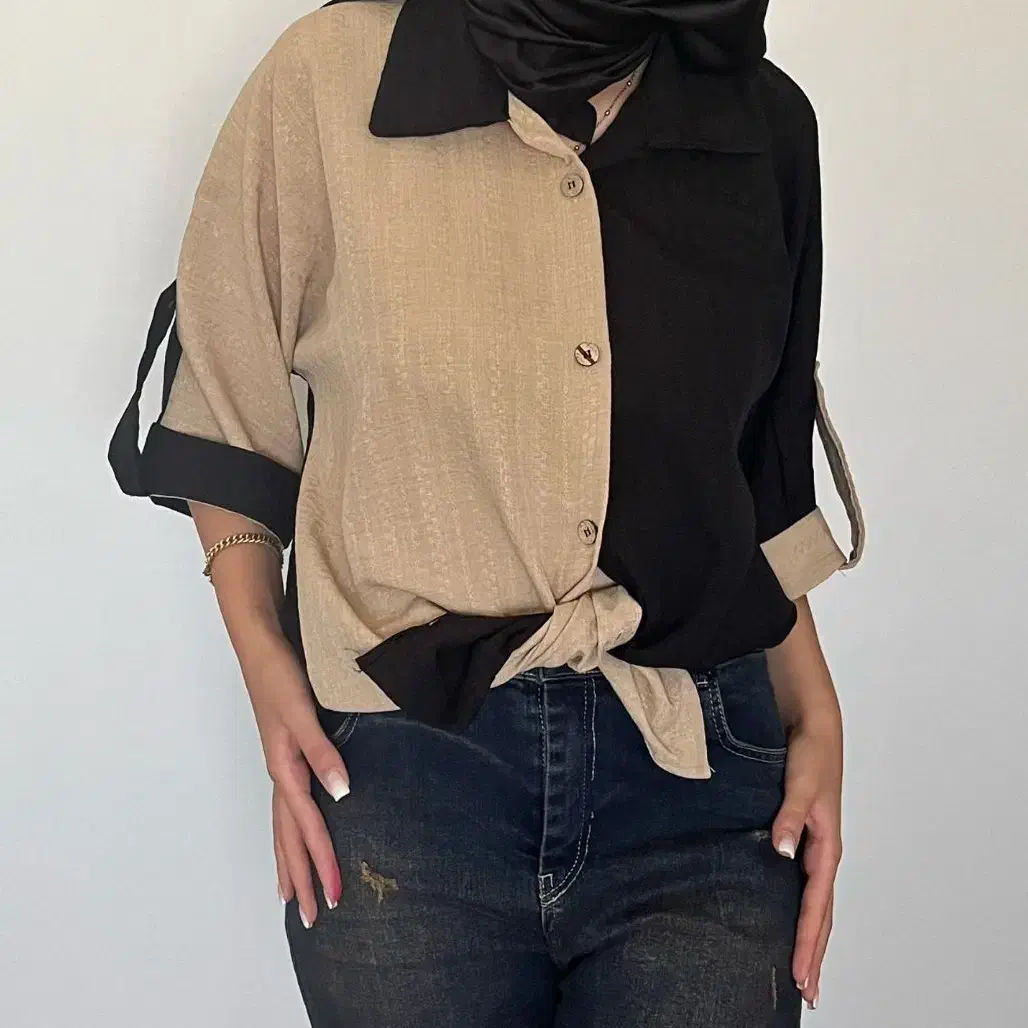 شومیز ترکیبی دو رنگ|لباس|رضوانشهر, |دیوار