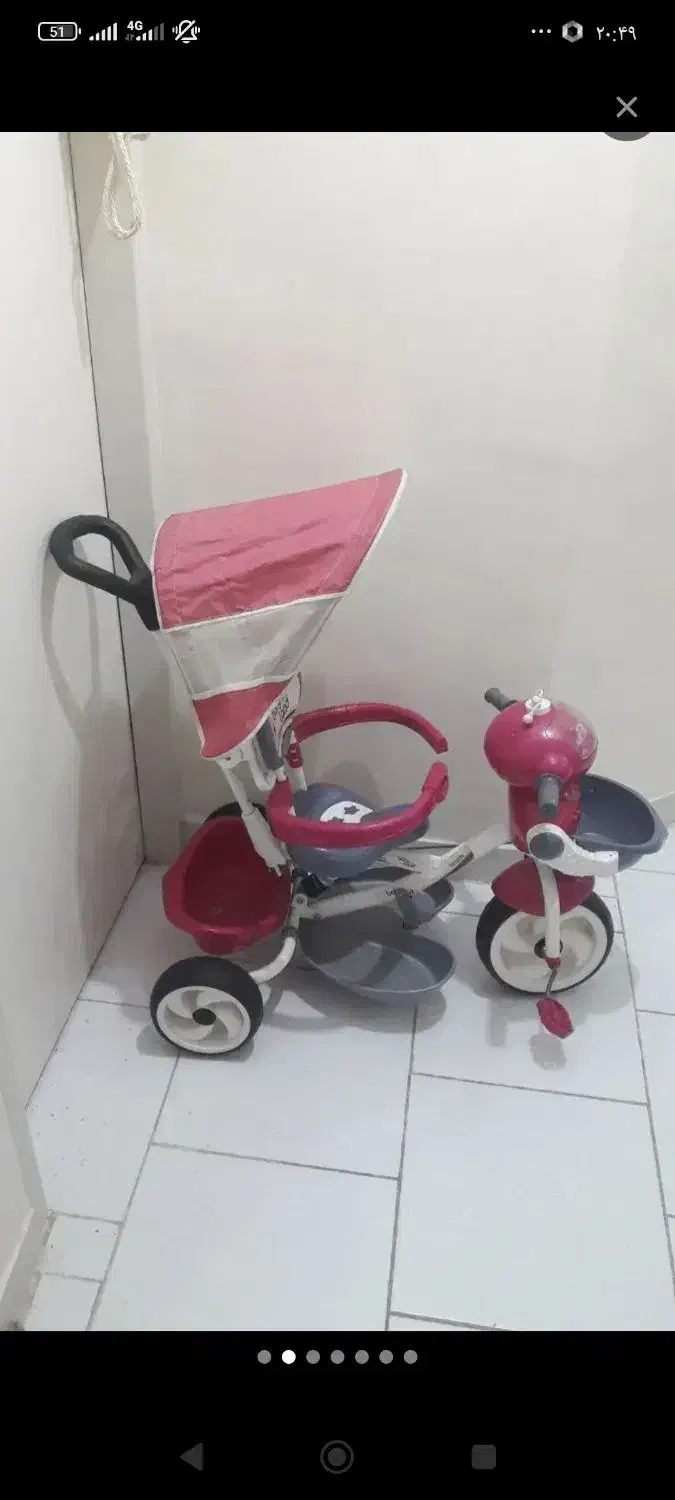 سه چرخه داری موزیکال سالم و دارای سایه بان|اسباب‌‌بازی|ملایر, |دیوار