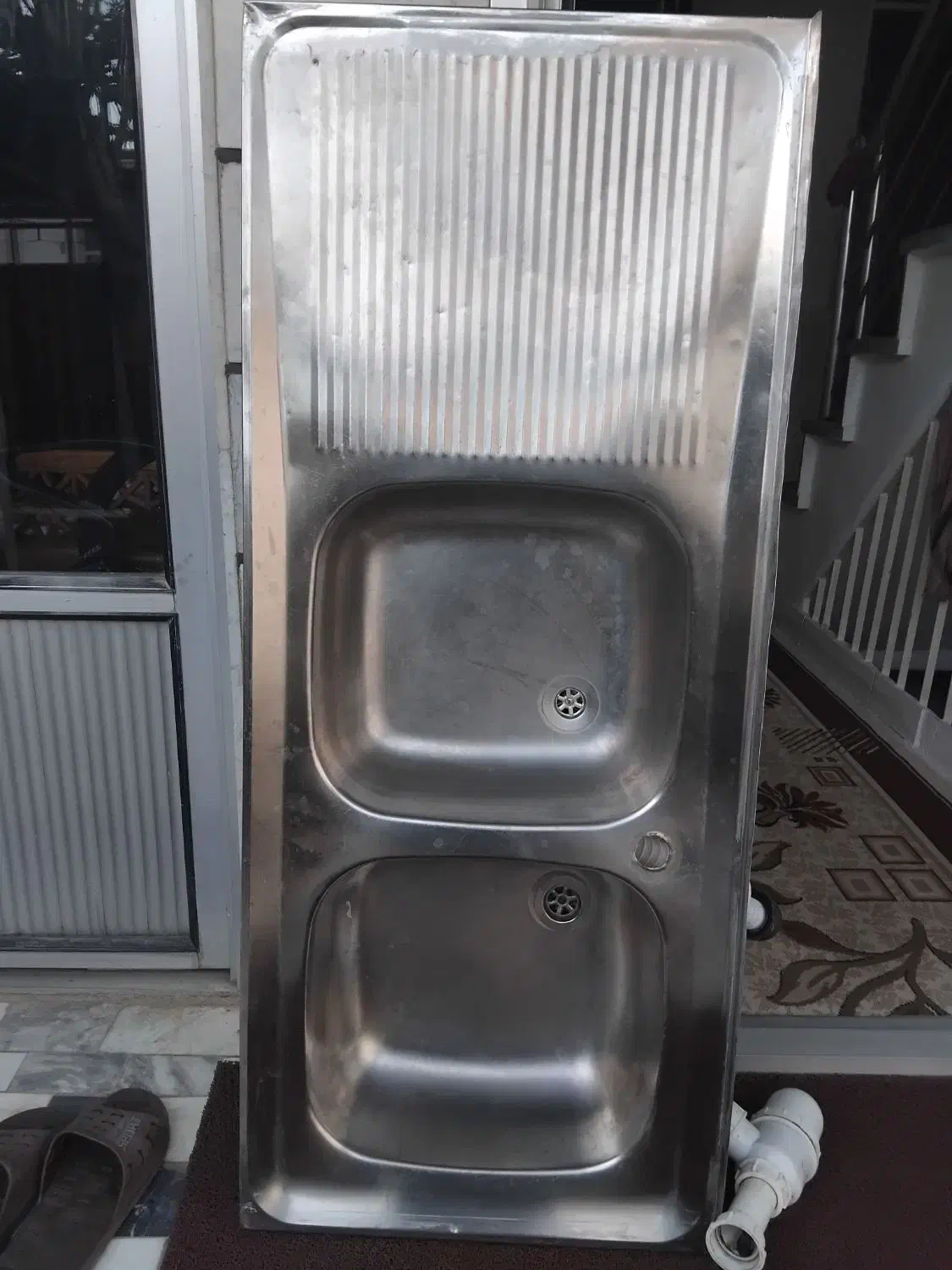 سینگ ظرفشویی دو مخزن|آب‌چکان و نظم‌دهنده ظروف|خمین, |دیوار