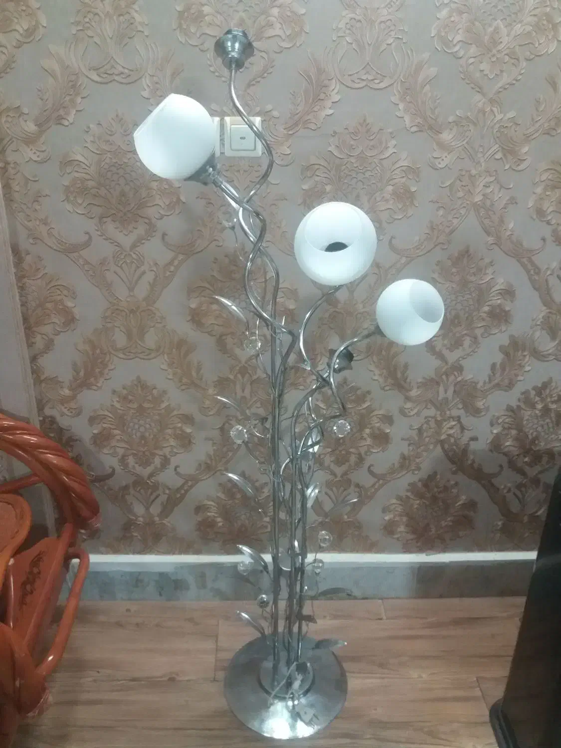 اباژور ایستاده استیل  پنج شاخه|چراغ خواب و آباژور|قوچان, |دیوار